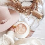 coffee, flat lay, boho, hat, minimalism, cozy, sweater, autumn, flower crown, heart, love, boho, boho, boho, boho, boho, sweater, heart